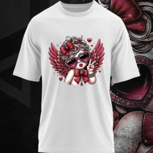 Unisex Valentine's Day Oversized Tee with Cute Cupid Design